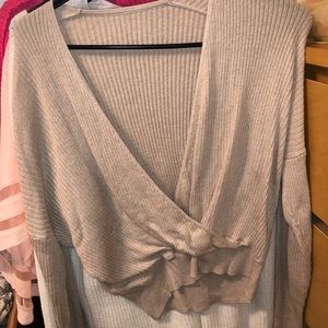 Tan wrap sweater
